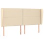 Headboard with cream fabric ears 183x23x118/128 cm by , Headboards and footboards - Ref: Foro24-3117835, Price: 127,27 €, Dis...