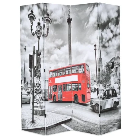 Folding room divider 160x170 cm London bus white and black by vidaXL, Room dividers - Ref: Foro24-245874, Price: 74,77 €, Dis...