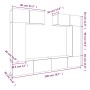 Set de muebles de TV 6 pzas madera contrachapada roble ahumado