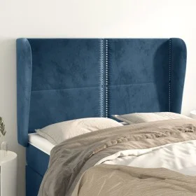 Headboard with dark blue velvet ears 147x23x118/128 cm by , Headboards and footboards - Ref: Foro24-3117868, Price: 124,85 €,...