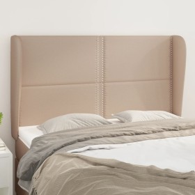 Kopfteil mit Ohren, Cappuccino-Kunstleder, 147 x 23 x 118/128 cm von , Kopf- und Fußteile - Ref: Foro24-3117911, Preis: 104,1...