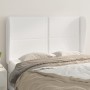 Headboard with white synthetic leather ears 147x23x118/128 cm by , Headboards and footboards - Ref: Foro24-3117907, Price: 12...