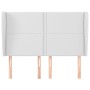 Headboard with white synthetic leather ears 147x23x118/128 cm by , Headboards and footboards - Ref: Foro24-3117907, Price: 12...