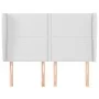 Headboard with white synthetic leather ears 147x23x118/128 cm by , Headboards and footboards - Ref: Foro24-3117907, Price: 12...