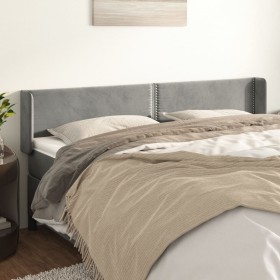Light gray velvet headboard 163x16x78/88 cm by , Headboards and footboards - Ref: Foro24-3118682, Price: 64,09 €, Discount: %