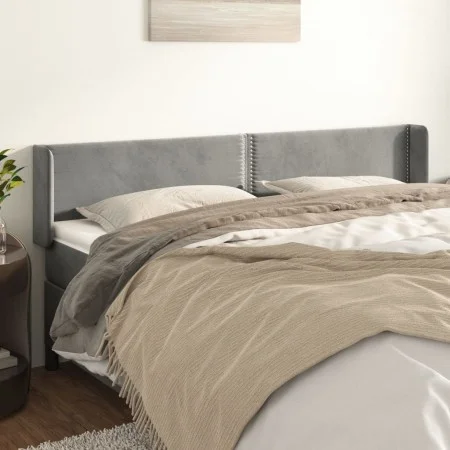Light gray velvet headboard 163x16x78/88 cm by , Headboards and footboards - Ref: Foro24-3118682, Price: 62,99 €, Discount: %