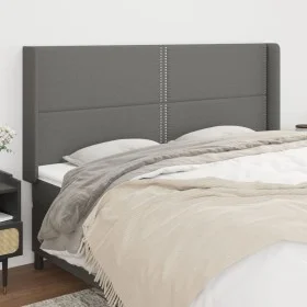 Headboard with dark gray fabric ears 163x16x118/128 cm by , Headboards and footboards - Ref: Foro24-3119447, Price: 107,71 €,...