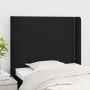 Kopfteil mit Ohren aus schwarzem Stoff, 103 x 16 x 118/128 cm von , Kopf- und Fußteile - Ref: Foro24-3119432, Preis: 65,96 €,...
