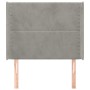 Kopfteil mit hellgrauen Samtohren 83x16x118/128 cm von , Kopf- und Fußteile - Ref: Foro24-3119470, Preis: 64,19 €, Rabatt: %