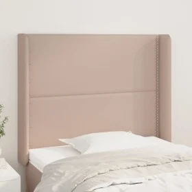 Headboard with ears cappuccino synthetic leather 93x16x118/128 cm by , Headboards and footboards - Ref: Foro24-3119523, Price...