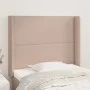 Cabecero con orejas cuero sintético capuchino 93x16x118/128 cm de , Cabeceros y pies de cama - Ref: Foro24-3119523, Precio: 7...