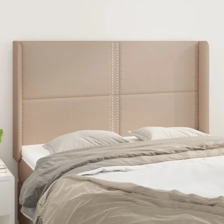 Headboard with ears cappuccino synthetic leather 147x16x118/128 cm by , Headboards and footboards - Ref: Foro24-3119535, Pric...