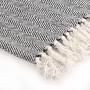 Navy blue cotton herringbone blanket 220x250 cm by vidaXL, Blankets - Ref: Foro24-245323, Price: 45,68 €, Discount: %