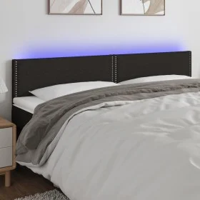 Black fabric headboard with LED 200x5x78/88 cm by , Headboards and footboards - Ref: Foro24-3121496, Price: 56,45 €, Discount: %