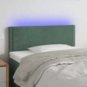 LED-Kopfteil aus dunkelgrünem Samt, 90 x 5 x 78/88 cm von , Kopf- und Fußteile - Ref: Foro24-3121511, Preis: 40,41 €, Rabatt: %