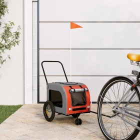 Remolque de bicicleta para mascotas Naranja y Gris en Cochecitos para mascotas | Comprar online en Foro24