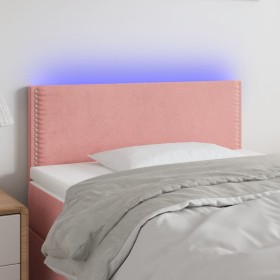 Pink velvet LED headboard 90x5x78/88 cm by , Headboards and footboards - Ref: Foro24-3121513, Price: 44,38 €, Discount: %