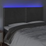 Kopfteil mit LED-Leuchten, dunkelgrauer Samt, 160 x 5 x 118/128 cm von , Kopf- und Fußteile - Ref: Foro24-3122339, Preis: 109...