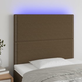 Kopfteil mit LED-Leuchten aus dunkelbraunem Stoff 80x5x118/128 cm von , Kopf- und Fußteile - Ref: Foro24-3122261, Preis: 49,6...
