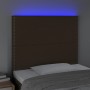 Kopfteil mit LED-Leuchten aus dunkelbraunem Stoff 80x5x118/128 cm von , Kopf- und Fußteile - Ref: Foro24-3122261, Preis: 49,6...