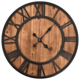 Reloj de pared vintage movimiento cuarzo madera metal 60 cm XXL de vidaXL, Relojes de pared - Ref: Foro24-50646, Precio: 75,4...