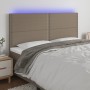 Kopfteil mit LED-Leuchten, taupegrauer Stoff, 160 x 5 x 118/128 cm von , Kopf- und Fußteile - Ref: Foro24-3122294, Preis: 109...