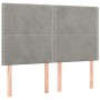 Cabecero con luces LED terciopelo gris claro 144x5x118/128 cm de , Cabeceros y pies de cama - Ref: Foro24-3122332, Precio: 90...