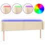 Cream fabric headboard with LED 203x16x78/88 cm by , Headboards and footboards - Ref: Foro24-3123123, Price: 64,19 €, Discoun...