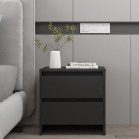 Black engineered wood nightstand 45x34.5x44.5 cm by vidaXL, Nightstands - Ref: Foro24-809847, Price: 42,05 €, Discount: %