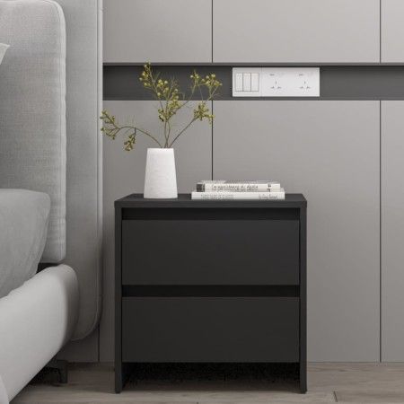 Mesita de noche madera de ingeniería negro 45x34,5x44,5 cm de vidaXL, Mesitas de noche - Ref: Foro24-809847, Precio: 43,23 €