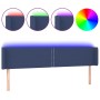 Kopfteil aus blauem Stoff mit LED 183x16x78/88 cm von , Kopf- und Fußteile - Ref: Foro24-3123116, Preis: 64,76 €, Rabatt: %