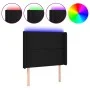 Black fabric headboard with LED 103x16x118/128 cm by , Headboards and footboards - Ref: Foro24-3123900, Price: 73,69 €, Disco...