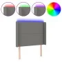 Dark gray fabric headboard with LED 93x16x118/128 cm by , Headboards and footboards - Ref: Foro24-3123891, Price: 67,72 €, Di...