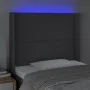 Dark gray fabric headboard with LED 93x16x118/128 cm by , Headboards and footboards - Ref: Foro24-3123891, Price: 67,72 €, Di...