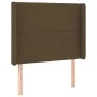 Headboard with LED in dark brown fabric 93x16x118/128 cm by , Headboards and footboards - Ref: Foro24-3123893, Price: 67,81 €...