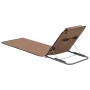 Folding beach mats 2 units steel and brown fabric by vidaXL, Loungers - Ref: Foro24-44331, Price: 40,78 €, Discount: %