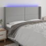 Hellgraues Stoffkopfteil mit LED 163x16x118/128 cm von , Kopf- und Fußteile - Ref: Foro24-3123914, Preis: 102,92 €, Rabatt: %