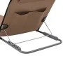 Folding beach mats 2 units steel and brown fabric by vidaXL, Loungers - Ref: Foro24-44331, Price: 48,58 €, Discount: %
