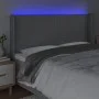 Light gray fabric headboard with LED 163x16x118/128 cm by , Headboards and footboards - Ref: Foro24-3123914, Price: 101,28 €,...