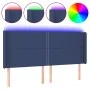 Kopfteil aus blauem Stoff mit LED 183x16x118/128 cm von , Kopf- und Fußteile - Ref: Foro24-3123928, Preis: 105,94 €, Rabatt: %