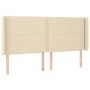 Cream fabric headboard with LED 203x16x118/128 cm by , Headboards and footboards - Ref: Foro24-3123935, Price: 110,26 €, Disc...