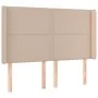 Headboard with LED cappuccino synthetic leather 147x16x118/128cm by , Headboards and footboards - Ref: Foro24-3124003, Price:...