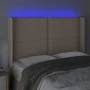 Kopfteil mit LED-Cappuccino-Kunstleder 147x16x118/128cm von , Kopf- und Fußteile - Ref: Foro24-3124003, Preis: 125,49 €, Raba...