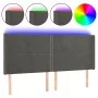 Dark gray velvet headboard with LED 163x16x118/128 cm by , Headboards and footboards - Ref: Foro24-3123963, Price: 120,25 €, ...
