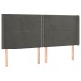 Dunkelgraues Samtkopfteil mit LED 163x16x118/128 cm von , Kopf- und Fußteile - Ref: Foro24-3123963, Preis: 122,02 €, Rabatt: %