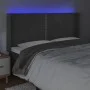 Dark gray velvet headboard with LED 163x16x118/128 cm by , Headboards and footboards - Ref: Foro24-3123963, Price: 120,25 €, ...