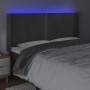 Dunkelgraues Samtkopfteil mit LED 163x16x118/128 cm von , Kopf- und Fußteile - Ref: Foro24-3123963, Preis: 122,02 €, Rabatt: %