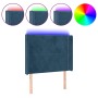 Dark blue velvet LED headboard 83x16x118/128 cm by , Headboards and footboards - Ref: Foro24-3123942, Price: 82,16 €, Discoun...