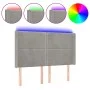 Hellgraues Samtkopfteil mit LED 147x16x118/128 cm von , Kopf- und Fußteile - Ref: Foro24-3123956, Preis: 104,71 €, Rabatt: %