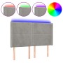 Light gray velvet headboard with LED 147x16x118/128 cm by , Headboards and footboards - Ref: Foro24-3123956, Price: 105,57 €,...